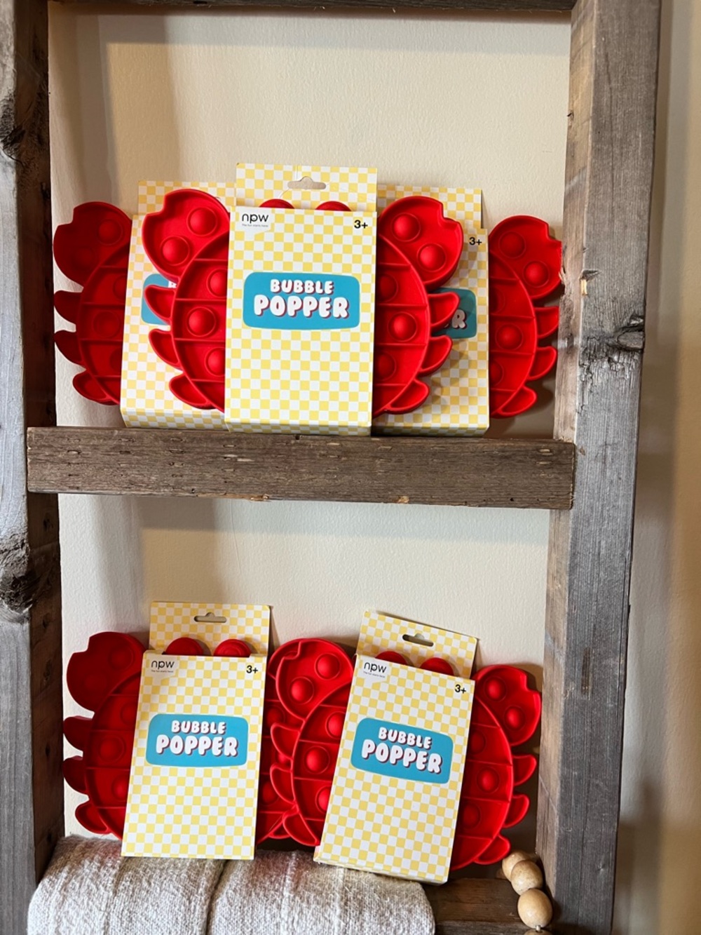 Set of five Red Bubble Popper Fidget Toy - Bubble Popper